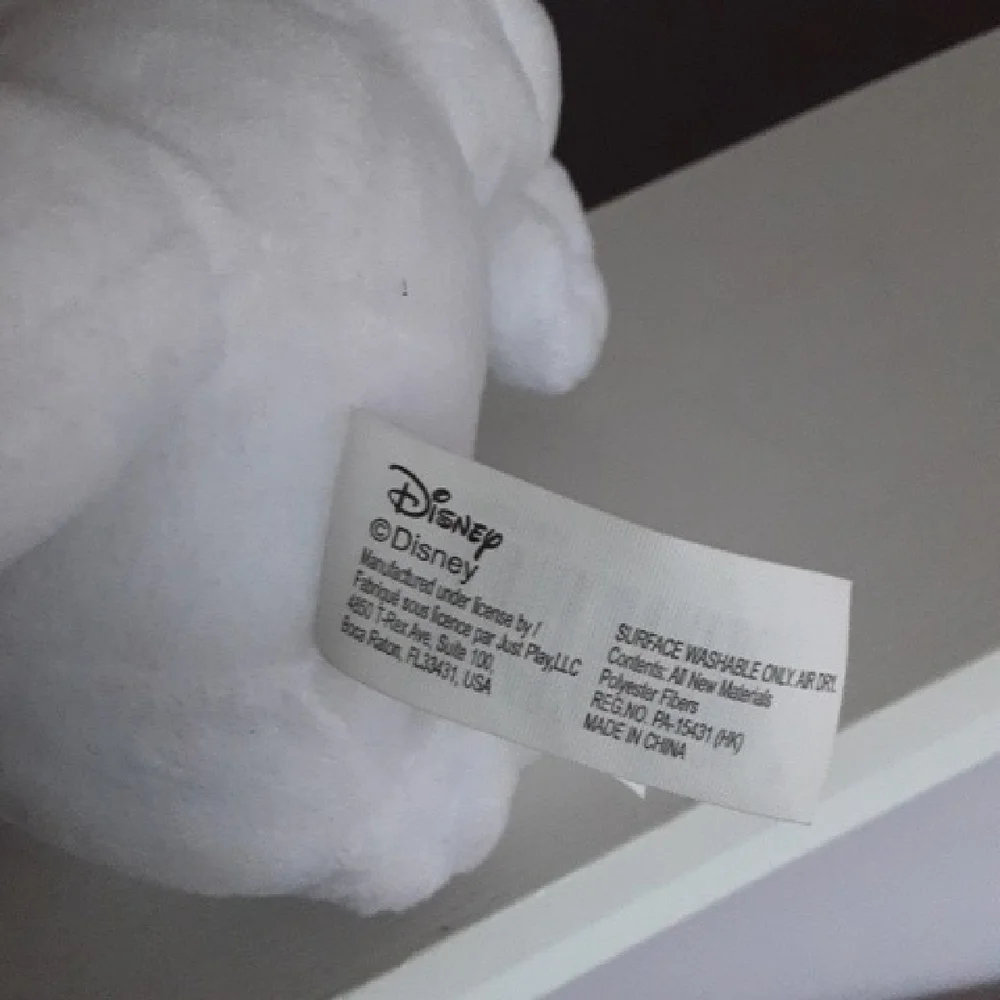 Disney White Cat Plush with Pink Accents